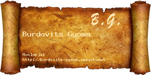 Burdovits Gyoma névjegykártya